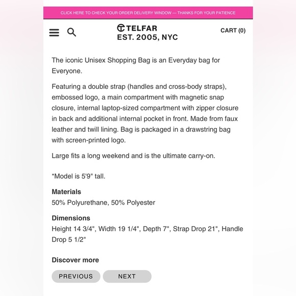 Telfar Large Shopping Bag Red Vegan Leather Tote - Picture 13 of 14